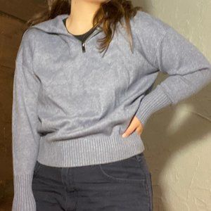 Tahari Sky Blue Quarter-Zip